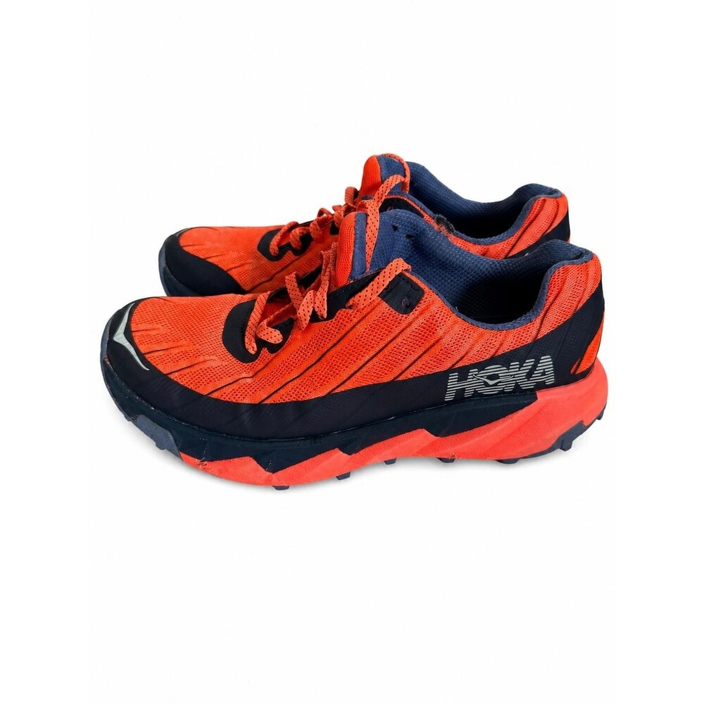 Hoka One One Womens Torrent Trail Running Shoes Orangw Navy Size 7.5
